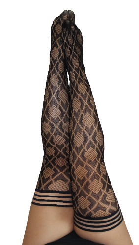 Elle: No Flush Beats This Pair of Diamond Thigh Highs. Petite to Plus Size | Size C