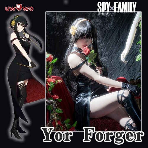 Uwowo Anime Plus Size Costume Spy x Family: Yor Forger Assassin Thorn Princess Dress Cosplay Costume - 【In Stock】XXXL