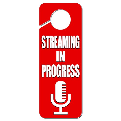 GRAPHICS & MORE Streaming in Progress Microphone Plastic Door Knob Hanger Sign
