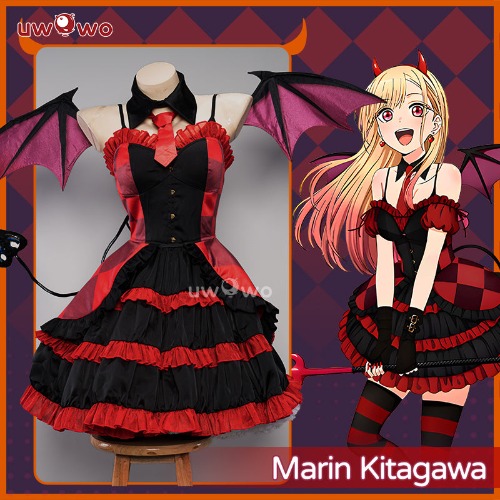 【In Stock】Uwowo My Dress-Up Darling Marin Kitagawa Falls In Love Red Devil Halloween Cosplay Costume - XXXL