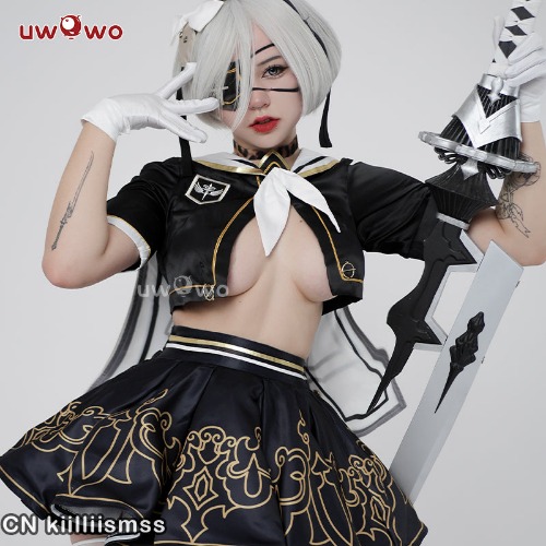 【In Stock】Uwowo Nier: Automata Fanart 2B JK School Uniform Sexy Cosplay Costume - 【In Stock】XXXL