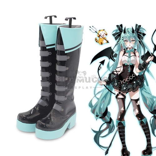 Vocaloid Hatsune Miku Cosplay Rascal the Raccoon x Miku Cosplay Shoes - 39