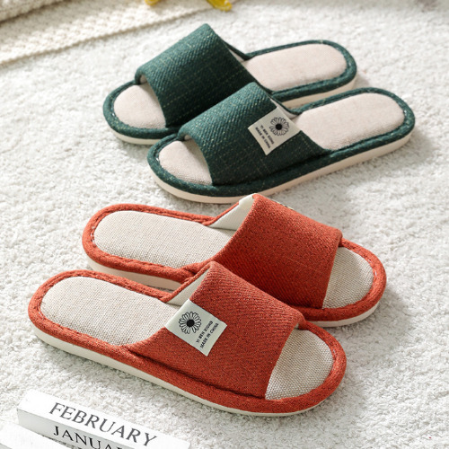 Linen Flip Flops: Stylish Indoor Comfort - Red
