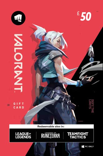 VALORANT £50 Gift Card - (Redeemable in VALORANT, League of Legends, Teamfight Tactics und Legends of Runeterra) - PC Code - 50 GBP