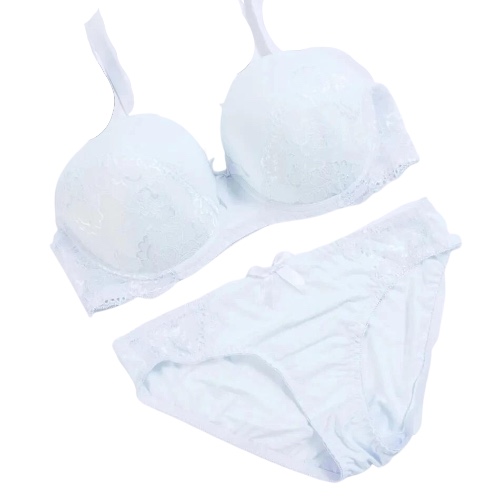 WHITE PUSH-UP BRA AND PANTIES LINGERIE SET | Sissy Large - 95D-cup