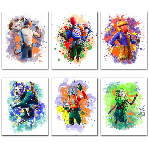 zsjcyGG Video Game Themed Poster, Battle Royale Prints for Boys Room, Gamer Wall Art Decor for Boys Bedroom, Gaming Canvas Poster for Boys Room Decor (Set of 6, 8x10 UNFRAMED) - multicolor-2