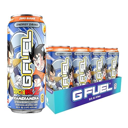 G Fuel Kamehameha Strawberry Lychee Flavored Energy Drink Dragon Ball Z, 16 oz Can, 12-pack - Strawberry Lyche - 16 Fl Oz (Pack of 12)