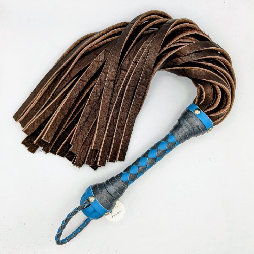 Bison Hide Flogger - Leather Flogger - Custom to order - XL / Matched Florentine Set (Pair of Floggers) / Storage & Travel Bag (free)