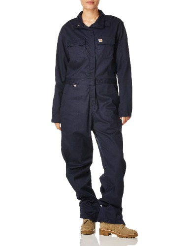 Carhartt womens Flame Resistant Womens Rugged Flex Twill Coverall - Small Short Dark Navy