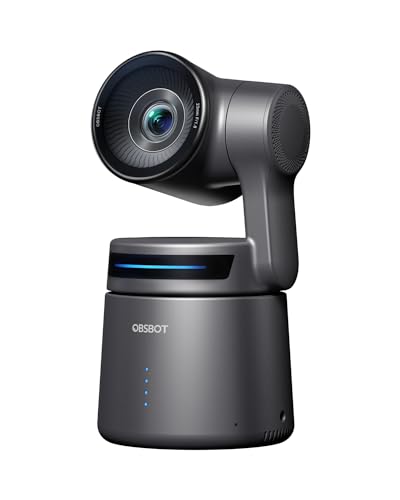 OBSBOT Tail Air Streaming Kamera 4K, KI-Tracking PTZ Kamera mit NDI, intelligenter App, Gestensteuerung, HDMI/USB-C kabellos, Videocamera für Vlogging