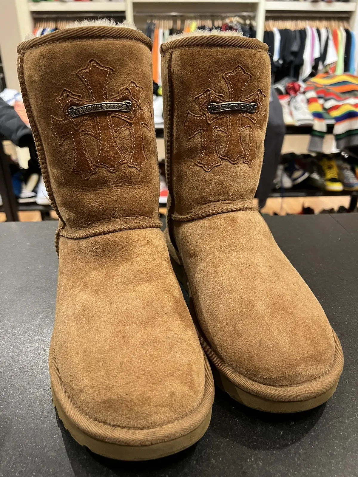 Chrome Hearts Uggs Triple Cross Patch Suede