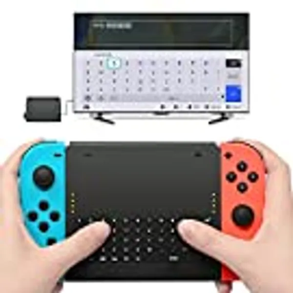 Wireless Keyboard Compatible with Nintendo Switch/Switch OLED, Wireless Gamepad Chatpad Message Keyboard for Switch, 2.4G USB Rechargable Handheld Remote Control Keyboard with a 2.4G receiver