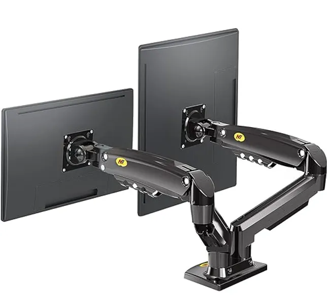 NB North Bayou Dual Monitor Desk Mount Stand Full Motion Swivel Computer Monitor Arm for Two Screens 17-27 Inch with 4.4~19.8lbs Load Capacity for Each Display F160 - BLACK - 17''-27'' Dual Arms