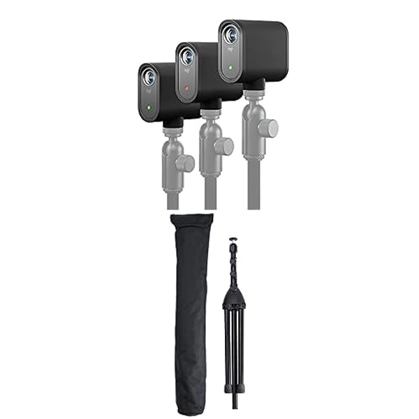 Logitech Mevo Start 3-Pack Wireless Live Streaming Cameras, for Multi-Camera HD Video,App Control and Stream via Smartphone or Wi-Fi & Mevo Floor Stand