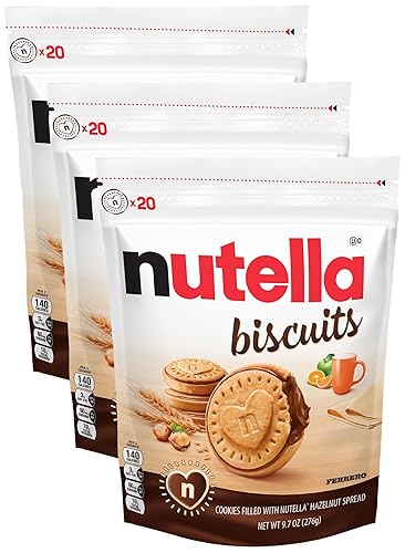 Nutella Biscuits, Hazelnut Spread With Cocoa, Sandwich Cookies, 20-Count Bag (Pack of 3) - Pack of 3