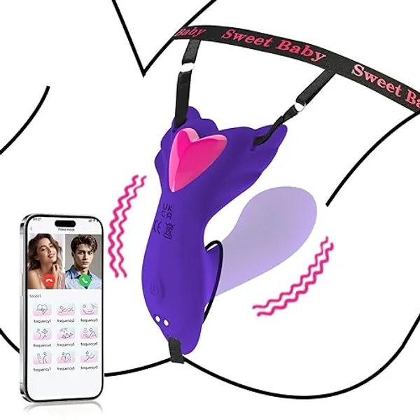 Panty Wearable Vibrator Insert Dildo Womens Sex Toys with 9 Vibrations, APP Control Adult Sex Toys for Couples Vibrater, G Spot Butterfly Vibrators Female Sex Toy Sexual Pleasure Tools for Women