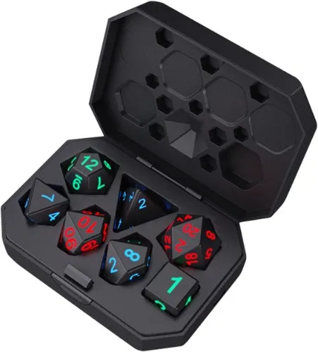 Light Up Dice Rechargeable with Charging Box