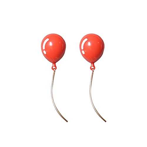 Cute Balloon Stud Earrings Funny Creative Balloon Long Tassel Earrings for Women Girls Jewelry - Orange