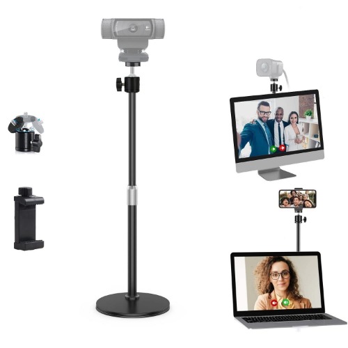 Desk Mount Webcam, Foldable Tabletop Holder for Logitech Webcam Brio C920 C922 C930 C925 C615 Streamcam, compatible with iPhone and Samsung Smartphones