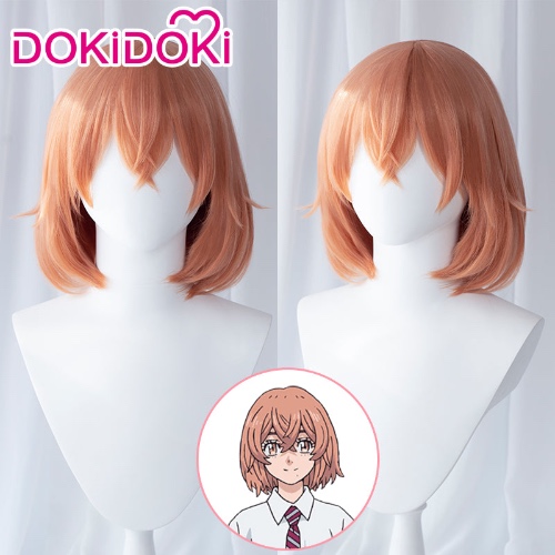 DokiDoki Anime Tokyo Revengers Cosplay Hinata Tachibana Wig Short Orange Hair | Hinata Tachibana-PRESALE