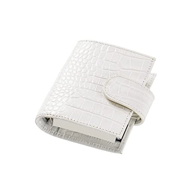 Moterm A9 Regular Rings Planner - Genuine Leather Binder Organizer Wallet (Croc-Pearl, 19mm Ring)