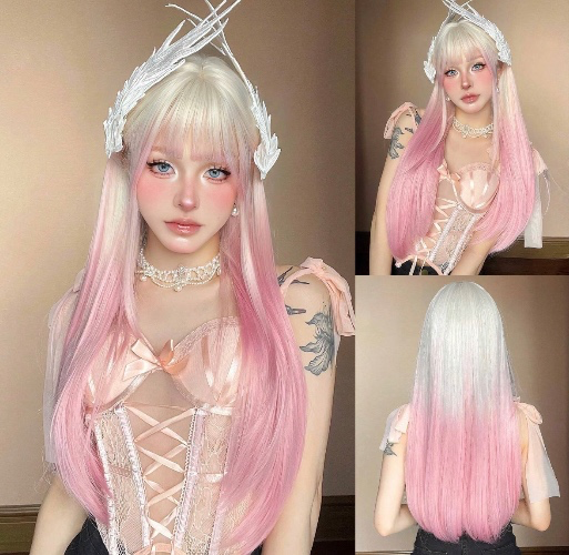 Pink & Blonde Wig