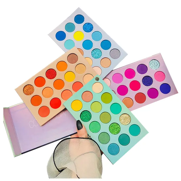 60 Colors Eyeshadow Palette, 4 in1 Color Board Makeup Palette Set Highly Pigmented Glitter Metallic Matte Shimmer Natural Ultra Eye Shadow Powder Easy to Blend - Color Board