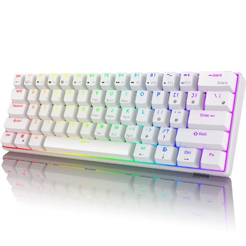 RK ROYAL KLUDGE RK61 2.4Ghz Wireless/Bluetooth/Wired 60% Mechanical Keyboard, 61 Keys RGB Hot Swappable Brown Switch Gaming Keyboard with Software for Win/Mac