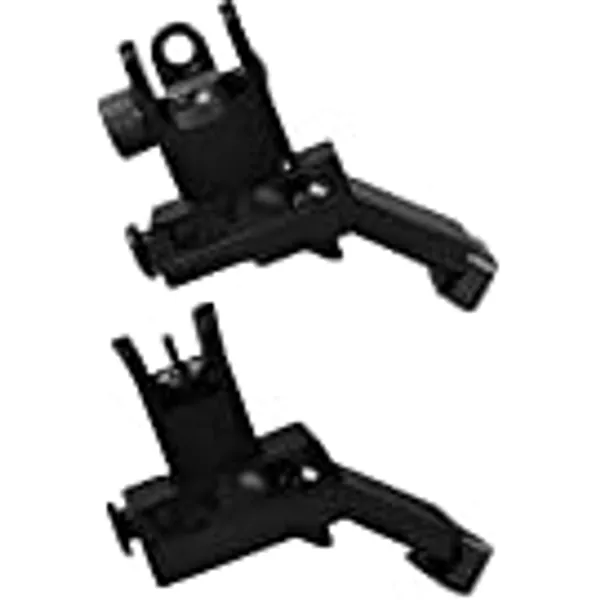 OZARK ARMAMENT Folding Flip Up Canted Iron Sights - 45 Degree Offset Iron Sights - Works for Right & Left Hand Offset Iron Sights - 45 Degree Offset Sights - 45 Degree Flip Up Iron Sights