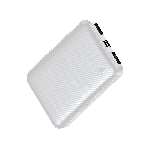 Brookstone Carbon Fiber 5000mah Power Bank - White