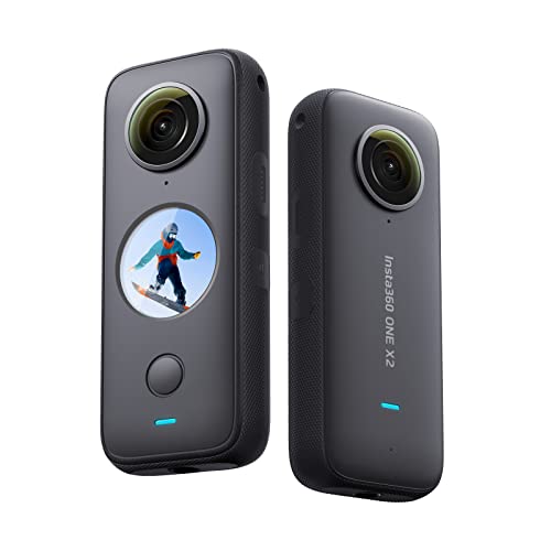 insta360 ONE X2 360 Degree Waterproof Action Camera, 5.7K 360, Stabilization, Touch Screen, AI Editing, Live Streaming, Webcam, Voice Control - Standalone
