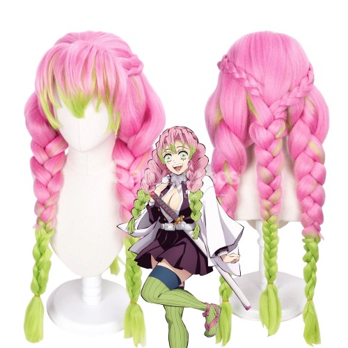 【In Stock】Anime Demon Slayer Cosplay Kanroji Mitsuri Cosplay Wig