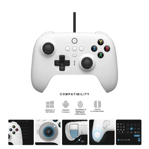 8BITDO Ultimate Wired Controller For (Switch/Windows/Android (White Edition) (82CA01) | Default Title