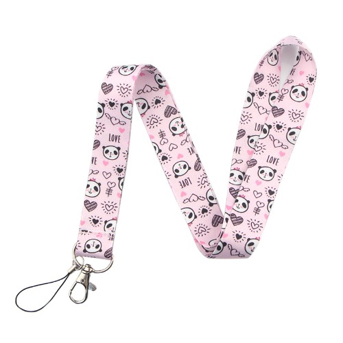 Tiny Panda Lanyard - Pink Bear
