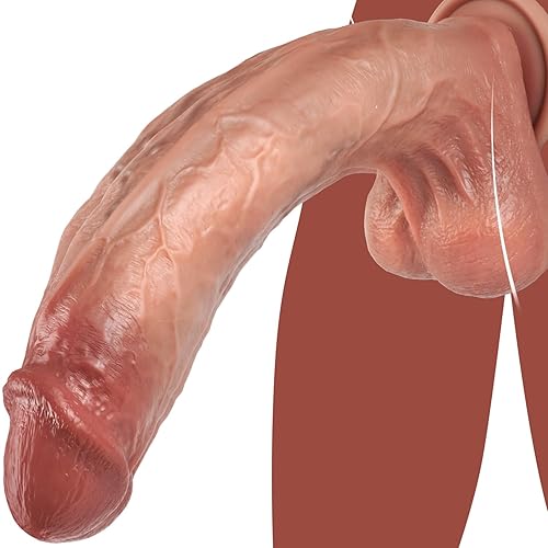 Realistic Sex Toy Big Thick Dildo, 11 Inch Real Skin Huge Dildo for Vagina Anal Pleasure, Lifelike Adult Sex Toys for Men and Women - Flesh
