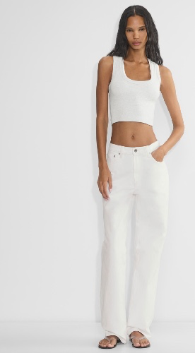 Homestretch™ Rib Scoopneck Waist Tank 