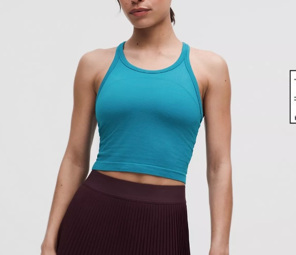 Swiftly Tech Cropped Racerback Tank Top 2.0 - Goodnight Plum/Goodnight Plum - 0