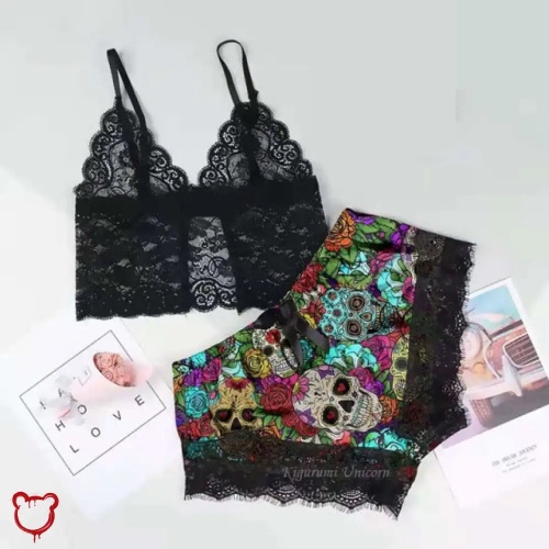 Silky Spandex 2-Piece Lingerie - 2 / S