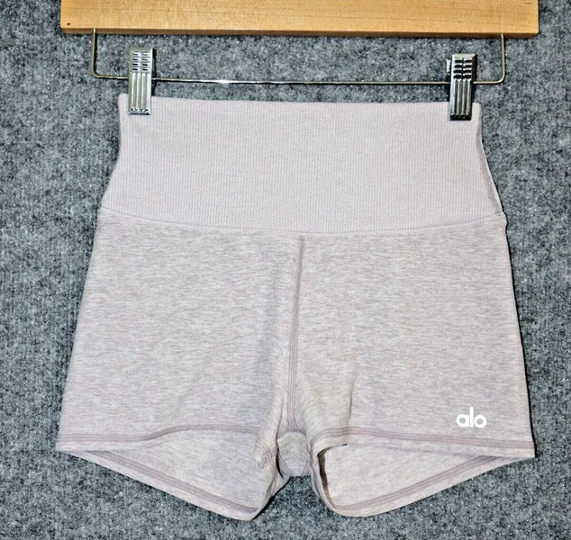 Alo Yoga Shorts Women XS Purple Gray AloSoft Aura 2" Compression Athleisure Yoga