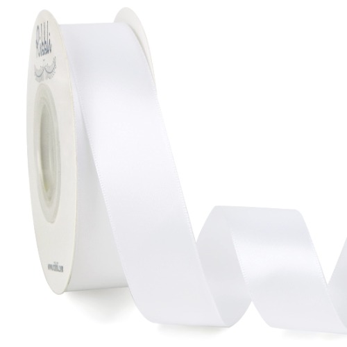 Ribbli Double Faced White Satin Ribbon,1” x Continuous 25 Yards,Use for Bows Bouquet,Gift Wrapping,Floral Arrangement - A01-White - 1" x 25Yd