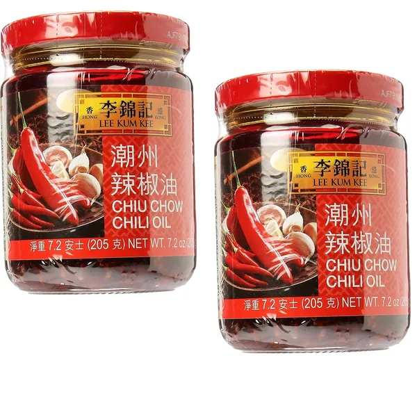 Lee Kum Kee Chiu Chow Chili Oil 7.2oz /205g (Chiu Chow Chili Oil, 2pack) - Chiu Chow Chili Oil 2pack
