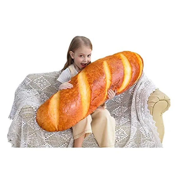 
                            40 in 3D Simulation Bread Shape Pillow Soft Lumbar Baguette Back Cushion Funny Food Plush Stuffed Toy
                        