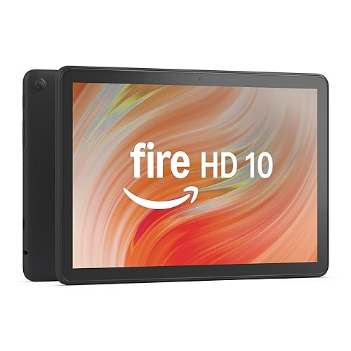 Amazon Fire HD 10 tablet (newest model) built for relaxation, 10.1" vibrant Full HD screen, octa-core processor, 3 GB RAM, 64 GB, Black - 64 GB - With Lockscreen Ads - Black - Amazon Fire HD 10
