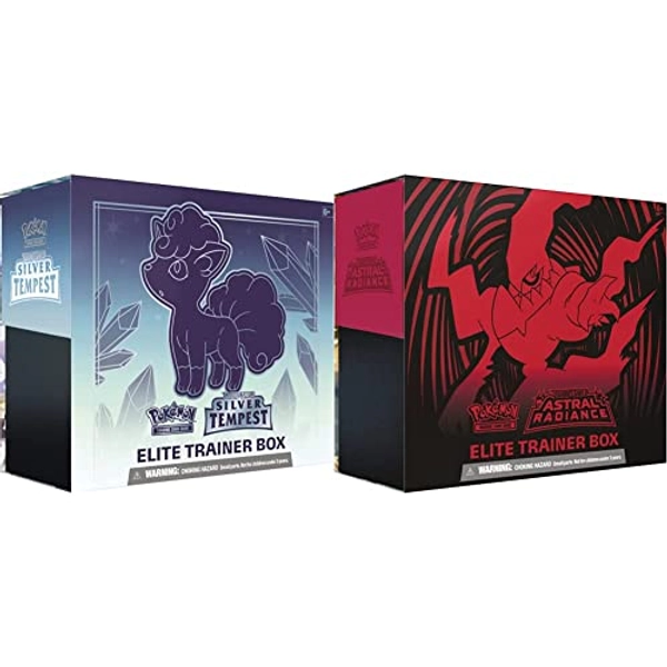 Pokémon TCG: Sword & Shield—Silver Tempest Elite Trainer Box (8 Boosters Premium Accessories) & TCG: Sword & Shield - Astral Radiance Elite Trainer Box (8 Boosters & Premium Accessories)