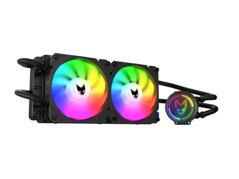 Oversteel - ZIRCON Liquid Cooling 240mm RGB, 2x PWM 120mm RGB Fan, TDP 200W, Compatible with Intel and AMD AM4, Black Color