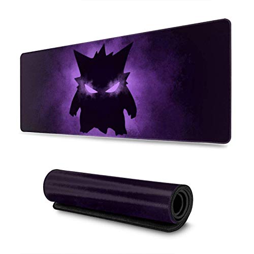Gengar Mouse Pad Mouse Mat with Stitched Edge Non-Slip Rubber Base Electronic Sports Oversized Mousepad Laptops Computers and PC Gaming 11.8X31.5 Inch Mouse Large Extended Pads - Pattern_01 - One Size