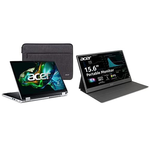 Acer Aspire 3 Spin 14 | 14" WUXGA IPS Touchscreen | Intel Core i3-N305 | 8GB LPDDR5 | 128GB SSD | Win 11 Home in S Mode | A3SP14-31PT-37NV PM161Q Abmiuuzx 15.6" Full HD IPS Portable Monitor - i3-N305 - Monitor Bundle