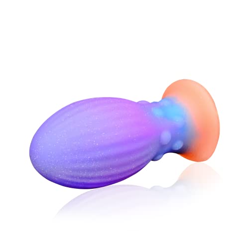 Silicone Anal Plug Fantasy Anal Sex Toys for Women & Men, Soft Butt Plug Sex Female & Male Sex Toys 4.3in Luminous Anal Plug Luxury Butt Plug, Glow in The Dark Adult Sex Toy for Anal Play - Aurora-4.3in