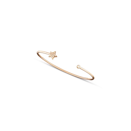 Moon and Star Cuff Bracelet - 14K Rose Gold
