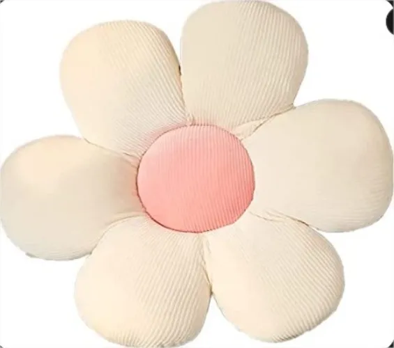 Cute Flower Cushion, Beige Petal+ Pink Core 50cm